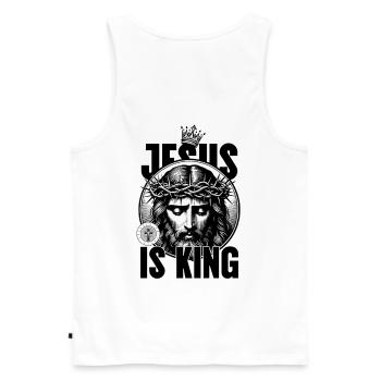 Jésus est Roi Couronne d’Épines - Débardeur bio Premium Homme - blanc - Dos - AI Model Male 178 light (178cm)