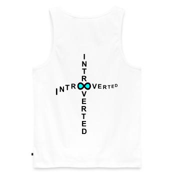 introvertiert - Männer Premium Bio Tank Top - Weiß - Hinten - AI Model Male 178 light (178cm)