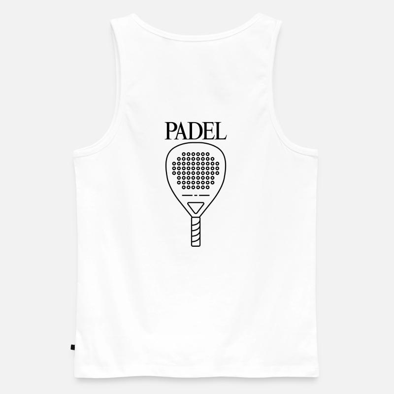 Padel Schläger - Männer Premium Bio Tank Top - Weiß
