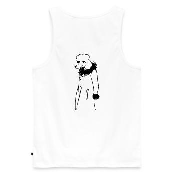 Cooler Pudel - Männer Premium Bio Tank Top - Weiß - Hinten - AI Model Male 178 light (178cm)