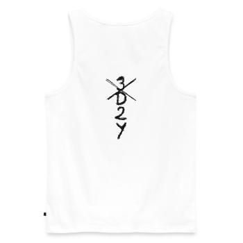 XXX 3D2Y XXX - Men's Premium Organic Tank Top - white - Back - AI Model Male 178 light (178cm)