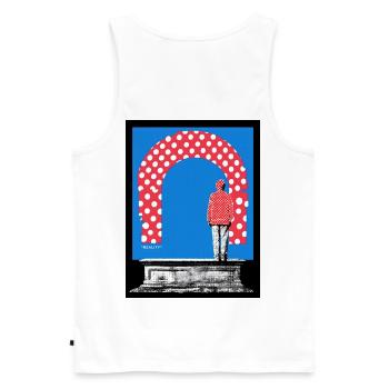 Reality - Men's Premium Organic Tank Top - white - Back - AI Model Male 178 light (178cm)