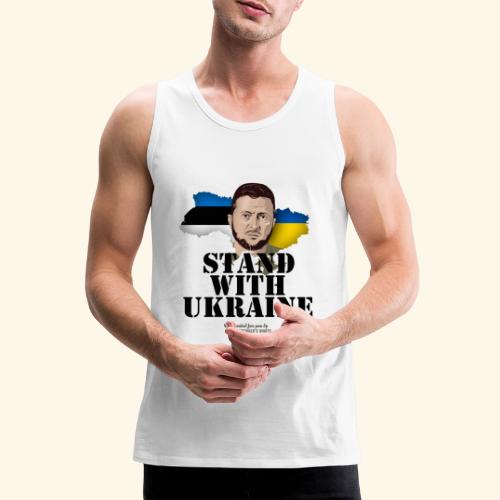 Selenskyj T-Shirt Estland Stand with Ukraine - Männer Premium Tank Top