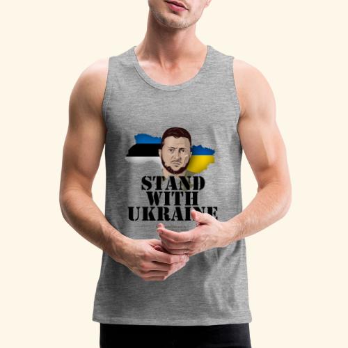 Selenskyj T-Shirt Estland Stand with Ukraine - Männer Premium Tank Top