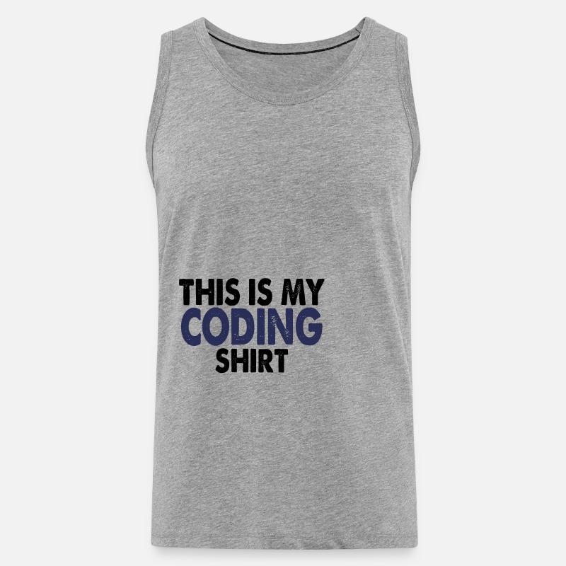 Coding Nerd Computer programmieren - Männer Premium Bio Tank Top - Grau meliert