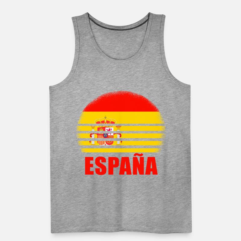 Espagne Drapeau espagnol USA Majorque Madrid Ameri Débardeur bio Premium Homme