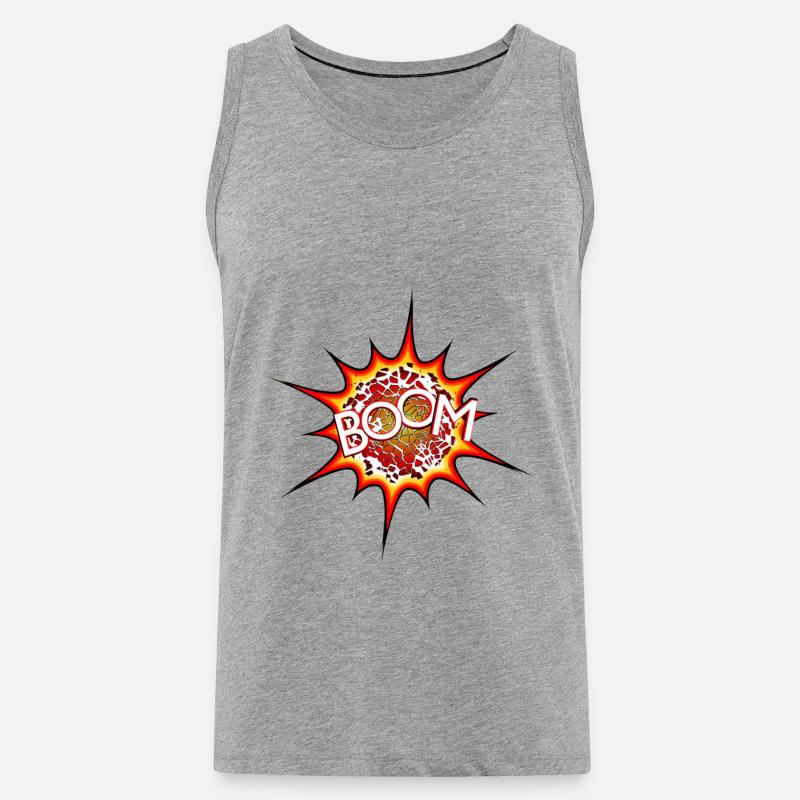 Explosion, Bombe, Explosion, Bombe # - Männer Premium Bio Tank Top - Grau meliert