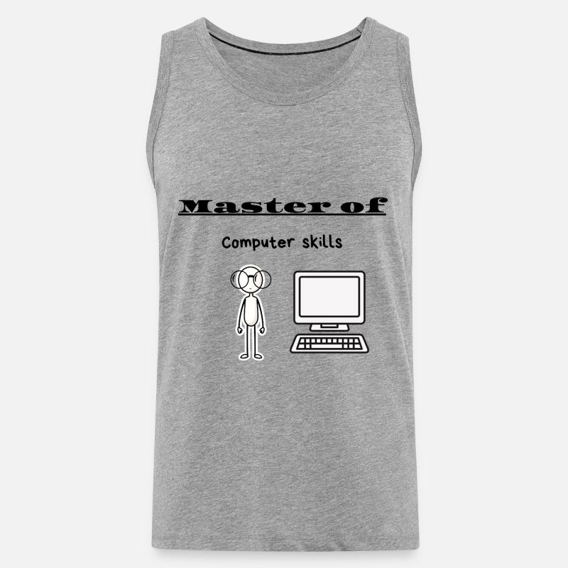 Master der Computerfähigkeiten - Männer Premium Bio Tank Top - Grau meliert