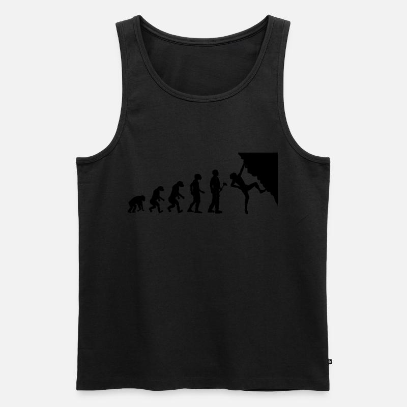 Evolutionstheorie Klettern - Männer Premium Bio Tank Top - undefined