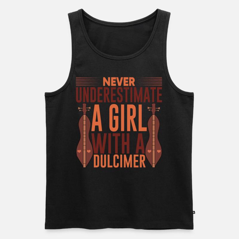 Instrument Dulcimer Mädchen - Männer Premium Bio Tank Top - Grau meliert