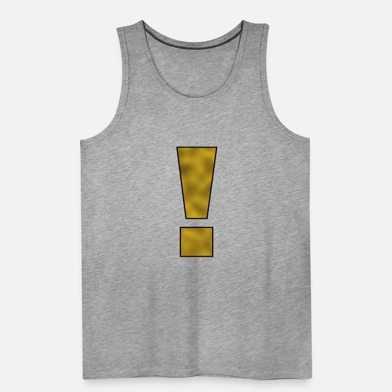 Exclamation Mark Punctuation Mark Gold Men's Premium Organic Tank Top