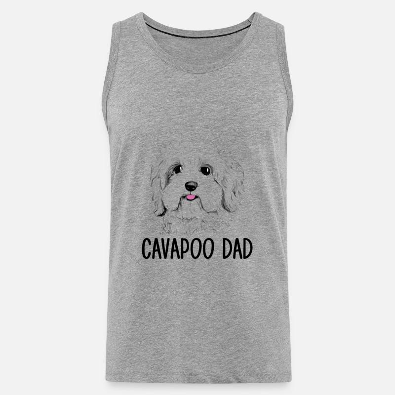 Cavapoo Papa, Cavapoo - Débardeur bio Premium Homme - gris chiné