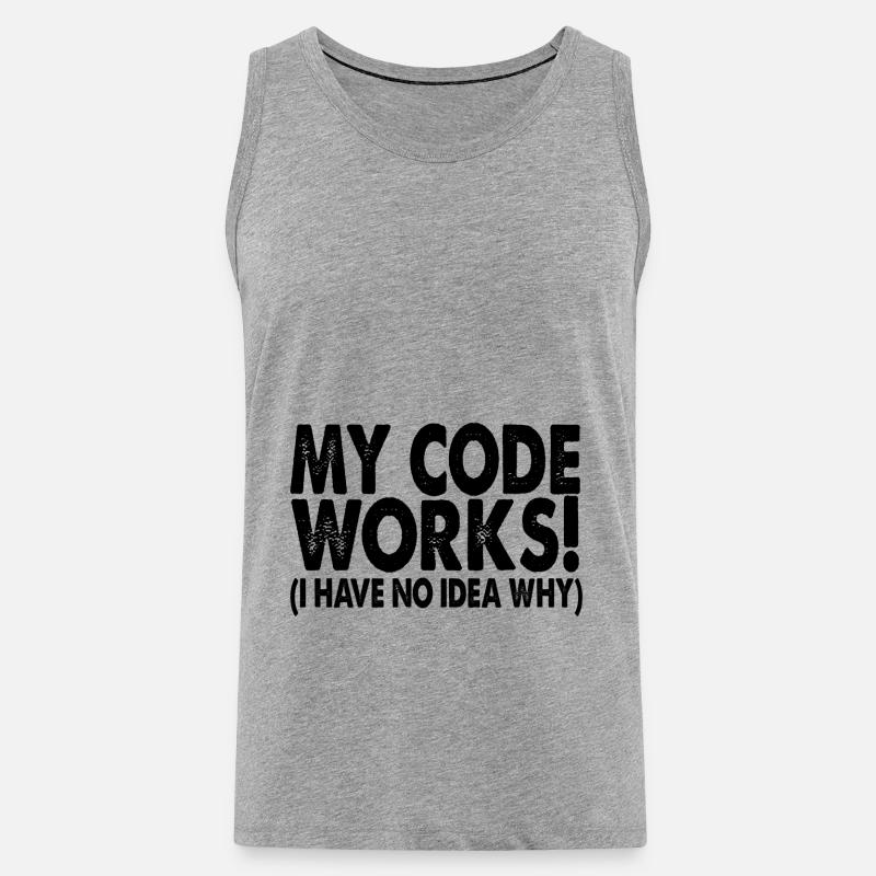 Coder - Männer Premium Bio Tank Top - Grau meliert