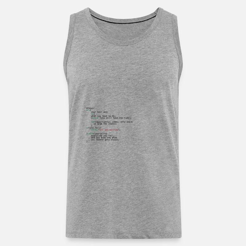 Geek Coder - Men's Premium Organic Tank Top - heather grey