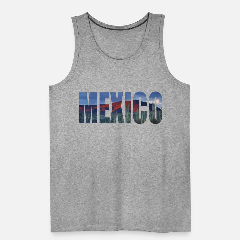 mexico mexico cactus Men's Premium Organic Tank Top