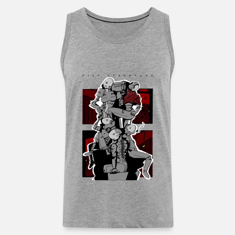 Säule oder Piep - Männer Premium Bio Tank Top - Grau meliert