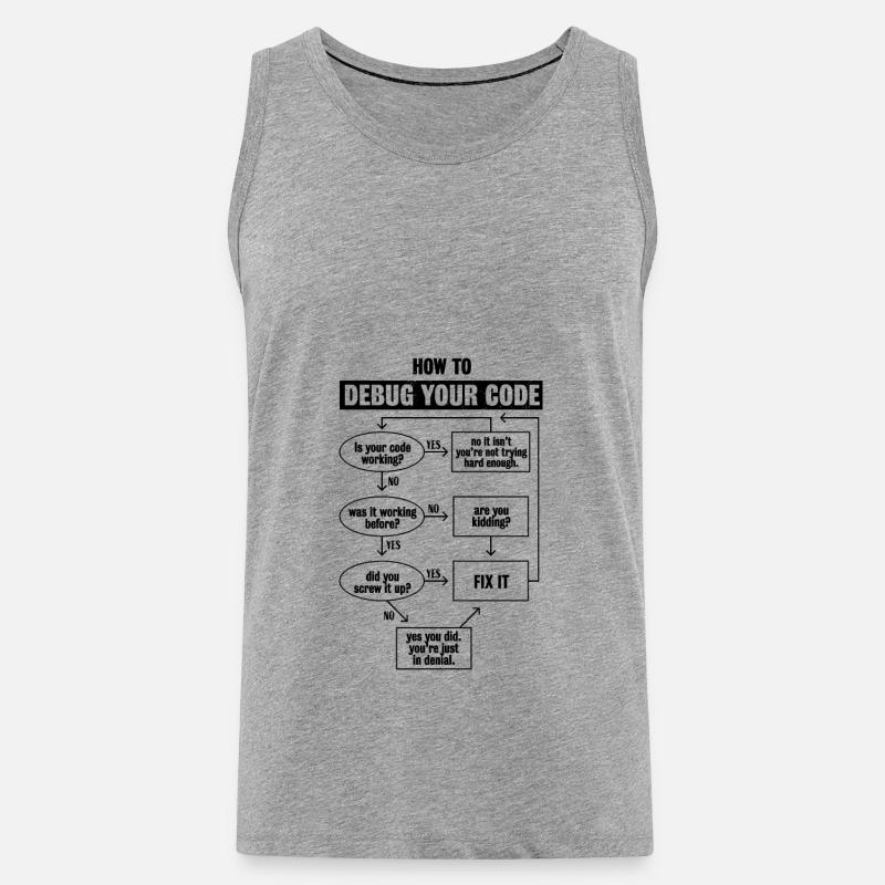 Programmiercode Codierung Lustiges Debug-Geschenk - Männer Premium Bio Tank Top - Grau meliert