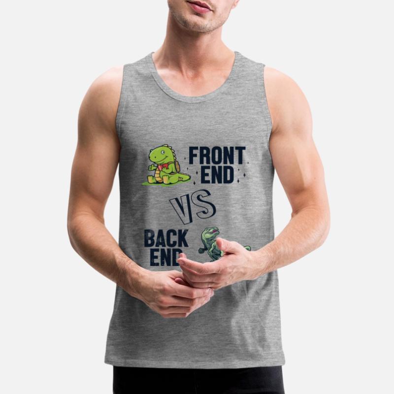 Frontend vs. Backend Developer Full Stack Men's Premium Organic Tank Top