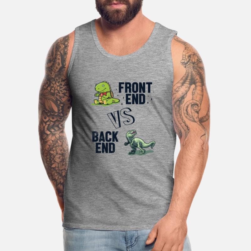 Frontend vs. Backend Developer Full Stack Men's Premium Organic Tank Top