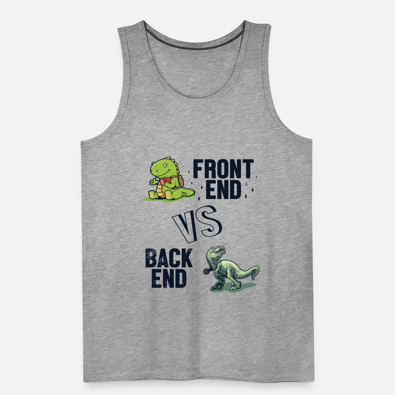 Frontend vs. Backend Developer Full Stack Men's Premium Organic Tank Top