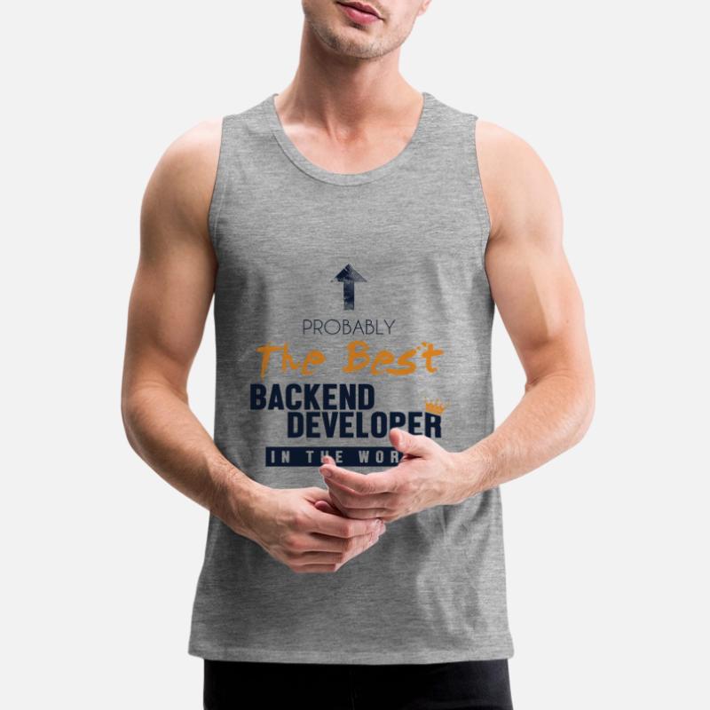 Best Backend Developer World Coder Software Men's Premium Organic Tank Top