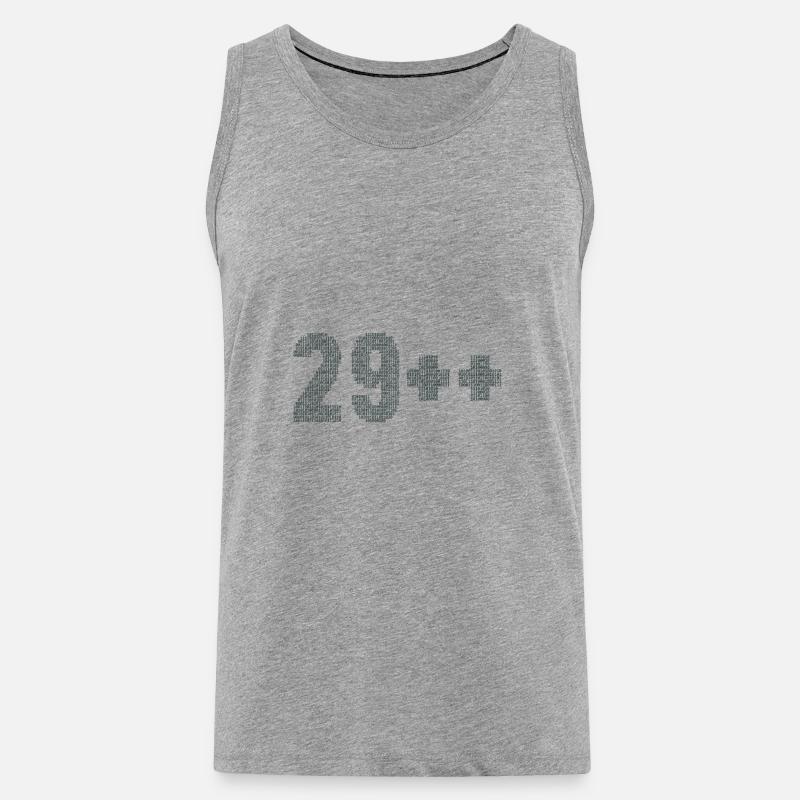 29++ Programmierer Softwareentwickler Coder 30. - Männer Premium Bio Tank Top - Grau meliert