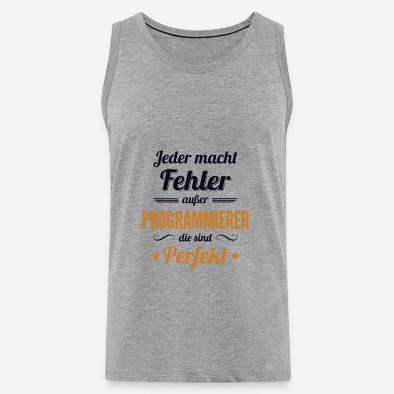 Programmierer sind Perfekt Developer Coder - Männer Premium Bio Tank Top - Grau meliert