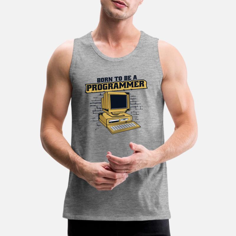 Born To Be A Programmer Developer Coder Männer Premium Bio Tank Top