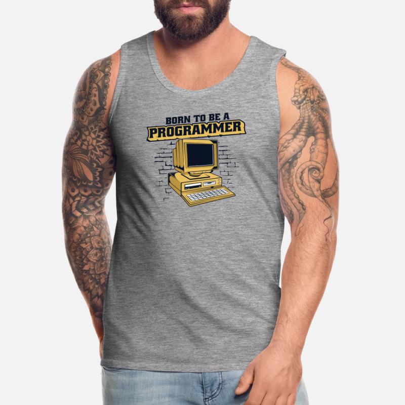 Born To Be A Programmer Developer Coder Männer Premium Bio Tank Top