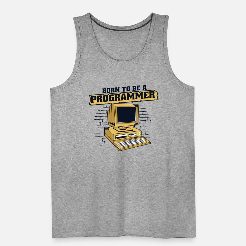 Born To Be A Programmer Developer Coder Männer Premium Bio Tank Top