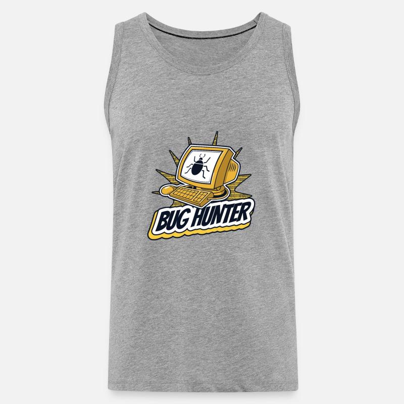 Bug Hunter Softwareingenieur Developer Coder - Männer Premium Bio Tank Top - Grau meliert