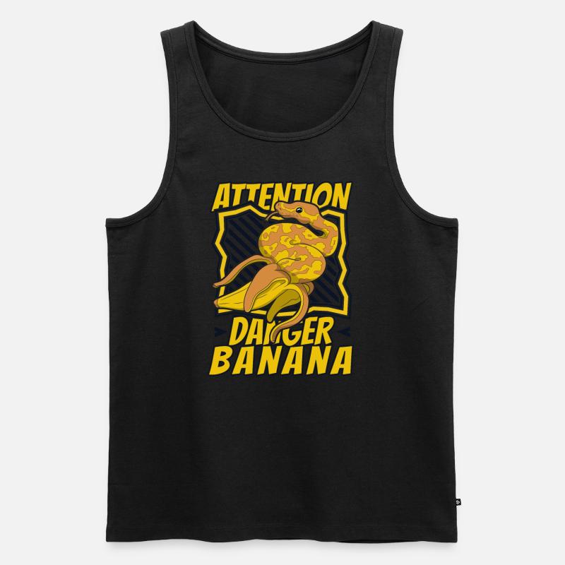 Attention Danger Banane Python Serpent Banane Débardeur bio Premium Homme