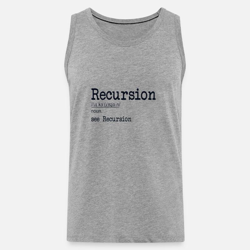 Recursion Definition Developer Coder Programmierer - Männer Premium Bio Tank Top - Grau meliert