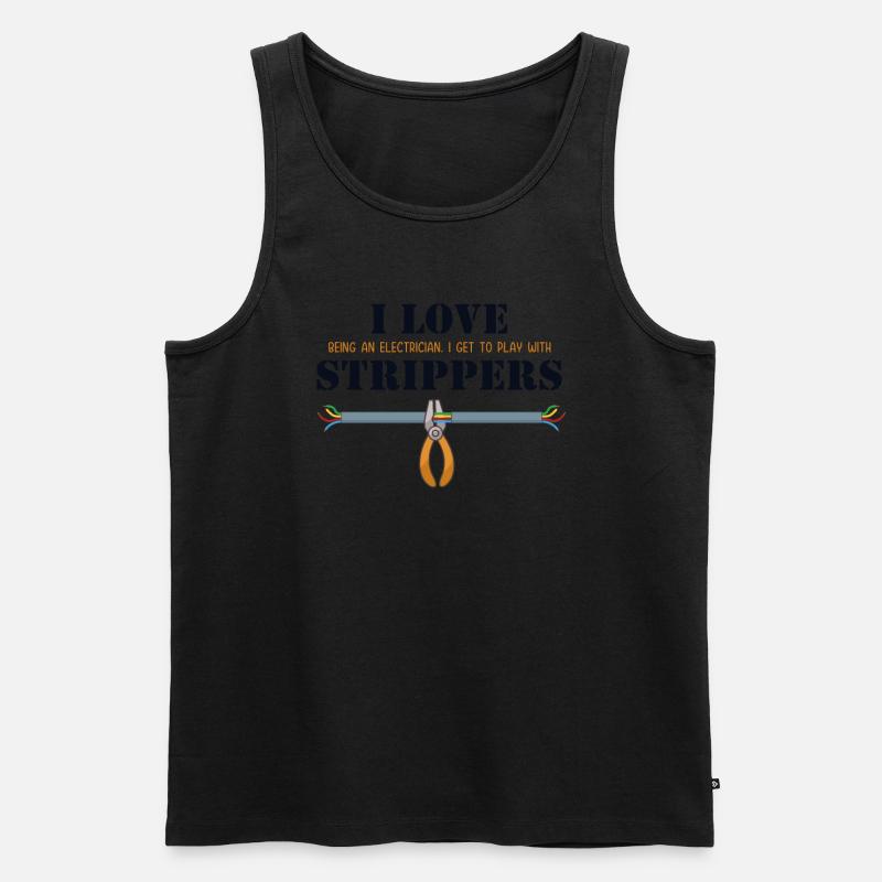 I love Strippers Electronics Technician Electrical Engineer Men's Premium Organic Tank Top