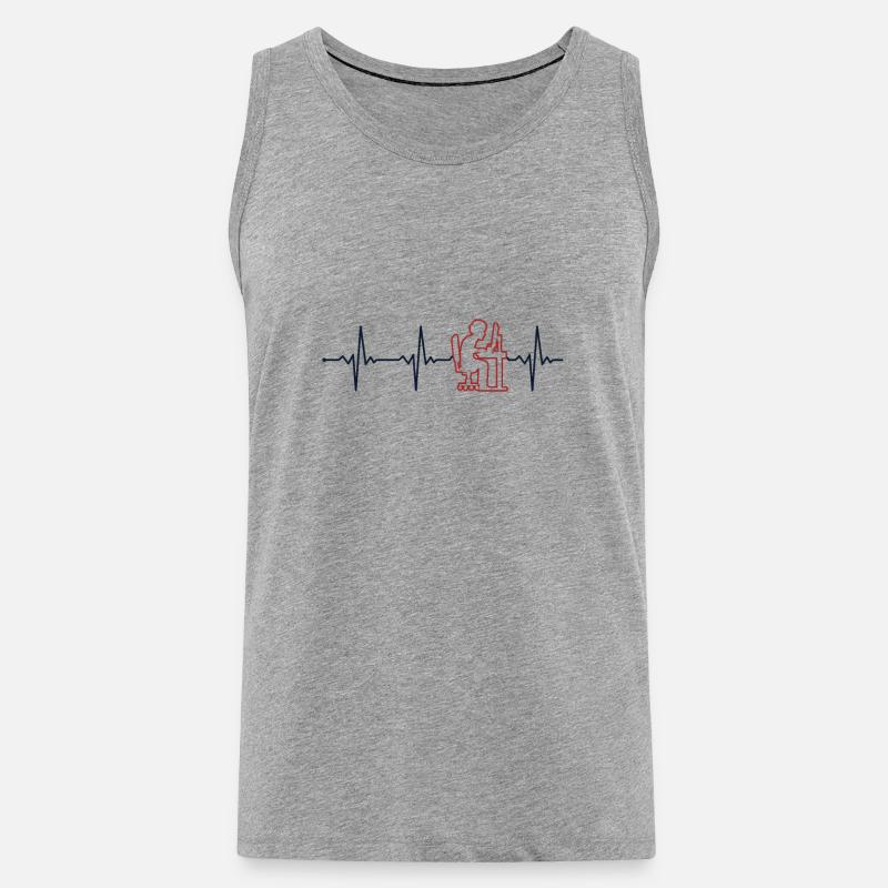 Programmer, Heartbeat, Software Developer, Coder - Men's Premium Organic Tank Top - heather grey
