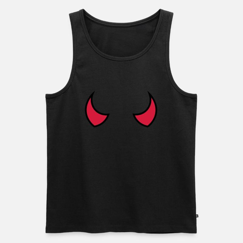 Teufelshörner - devil horns - cornes du diable - Männer Premium Bio Tank Top - Grau meliert