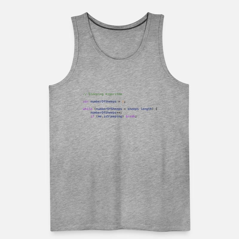 Programmers code sheep count logic Men's Premium Organic Tank Top