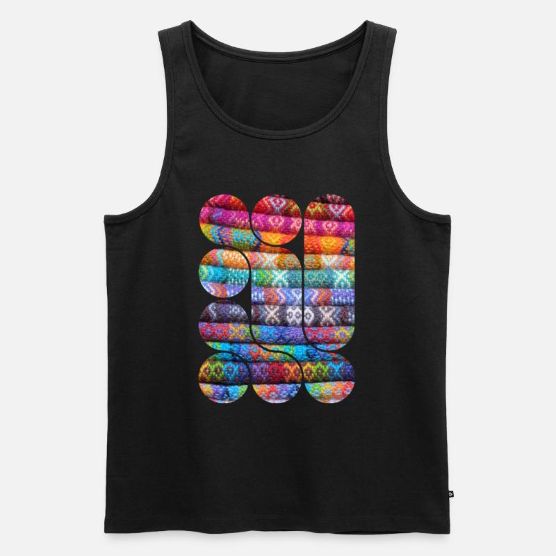 Bright Knitted Patchwork Men's Premium Organic Tank Top