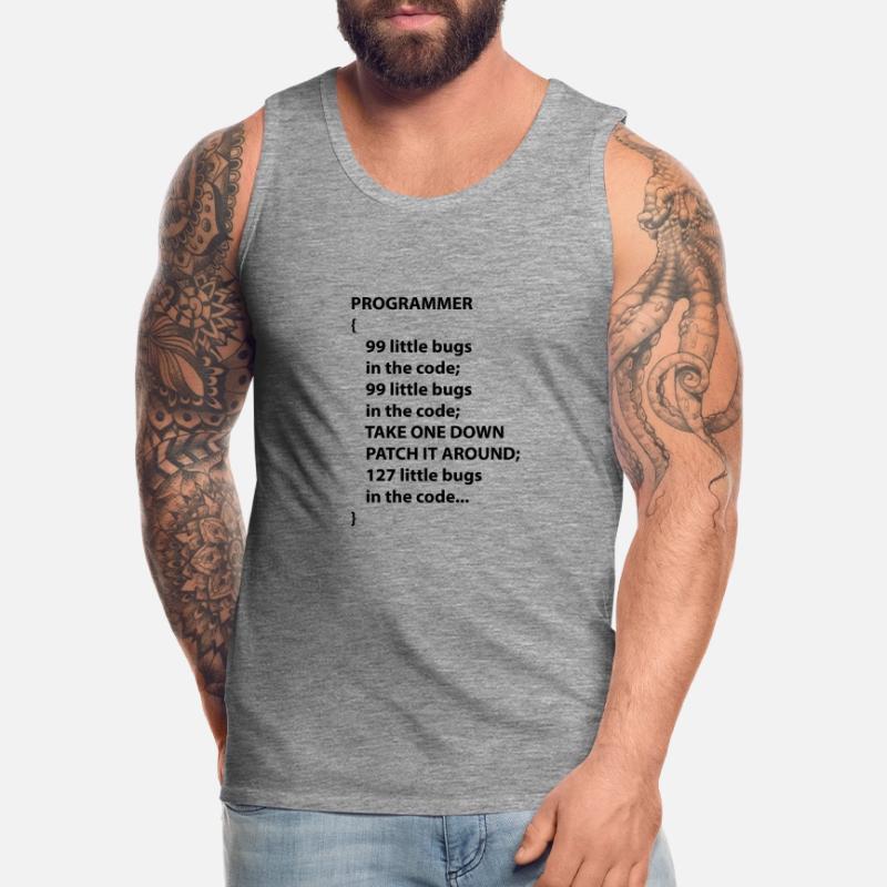 Code Programmer Nerd Bug Developer Gift Men's Premium Organic Tank Top