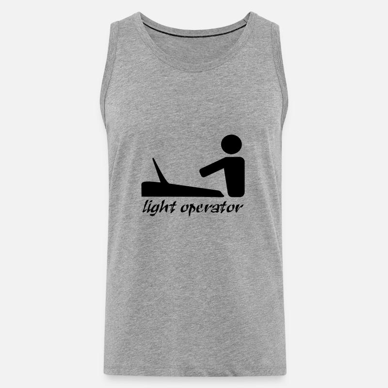 lightoperator_text - Männer Premium Bio Tank Top - Grau meliert