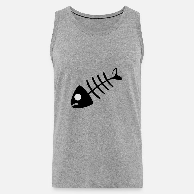 Fischgräte - Männer Premium Bio Tank Top - Grau meliert