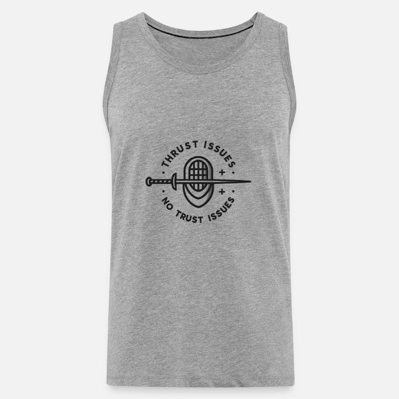 Attack problems, not trust problems - Men's Premium Organic Tank Top - heather grey