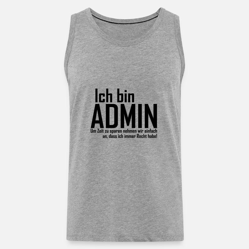 admin - Männer Premium Bio Tank Top - Grau meliert