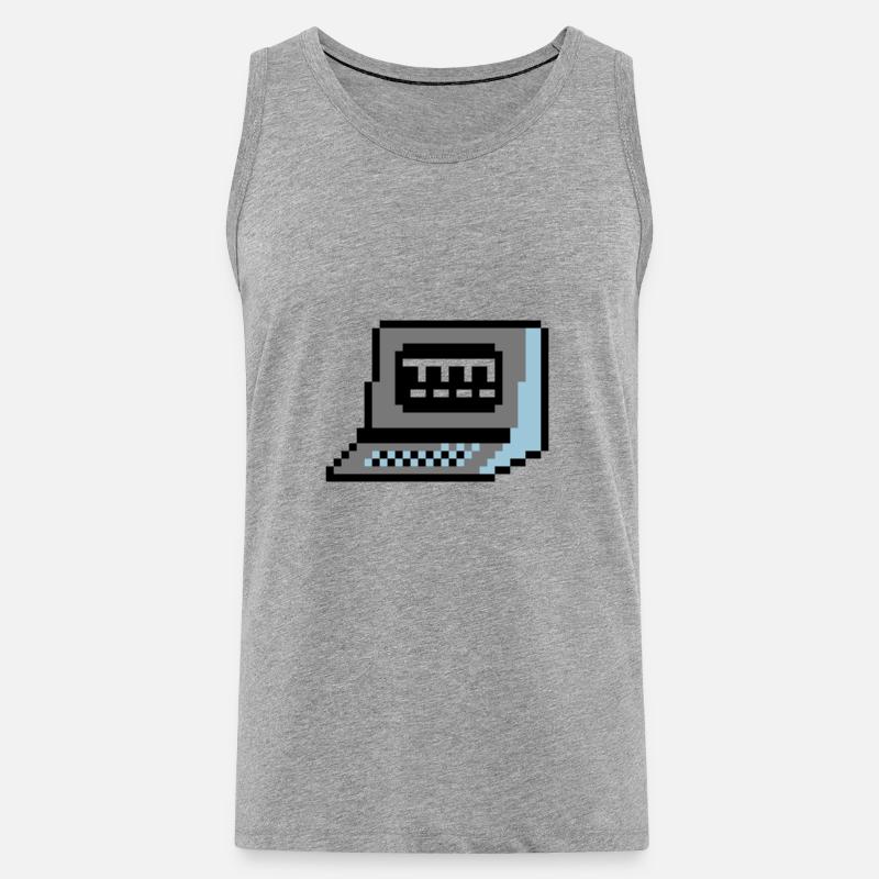 pixelComputer - Männer Premium Bio Tank Top - Grau meliert