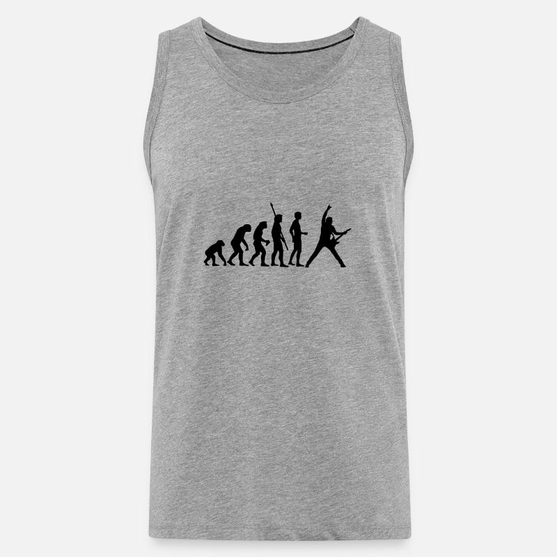 evolution_guitar_b - Männer Premium Bio Tank Top - Grau meliert