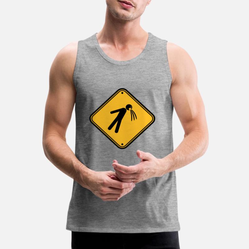 shield caution note vomit vomit Men's Premium Organic Tank Top