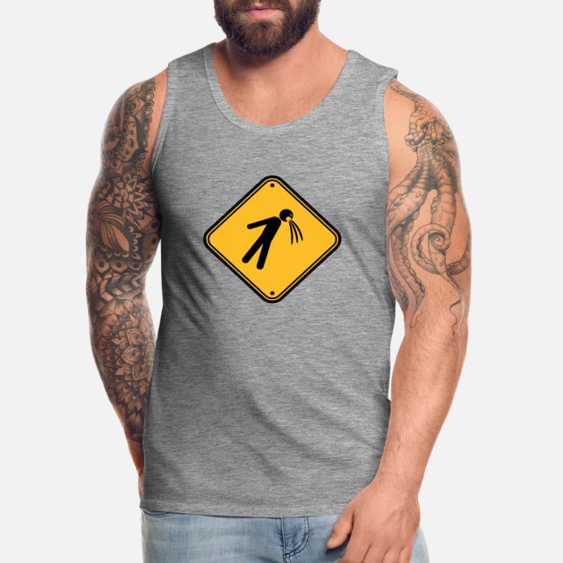 shield caution note vomit vomit Men's Premium Organic Tank Top