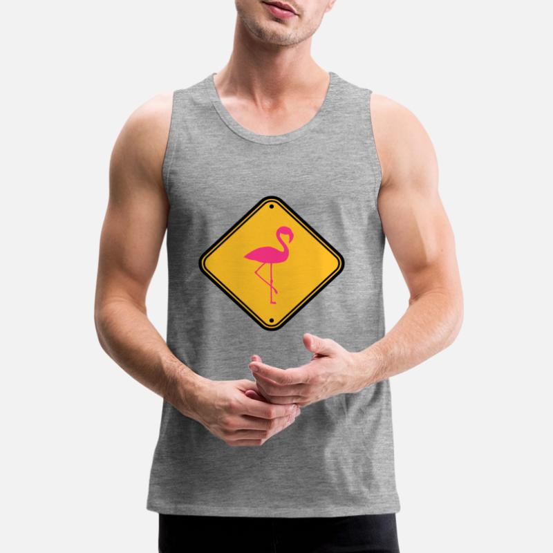 warning note caution caution shield danger fla Men's Premium Organic Tank Top