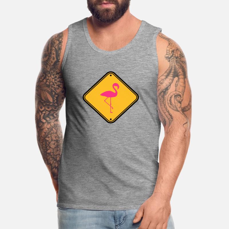 warning note caution caution shield danger fla Men's Premium Organic Tank Top