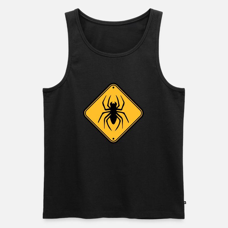shield warning caution hazard caution zone spider Men's Premium Organic Tank Top